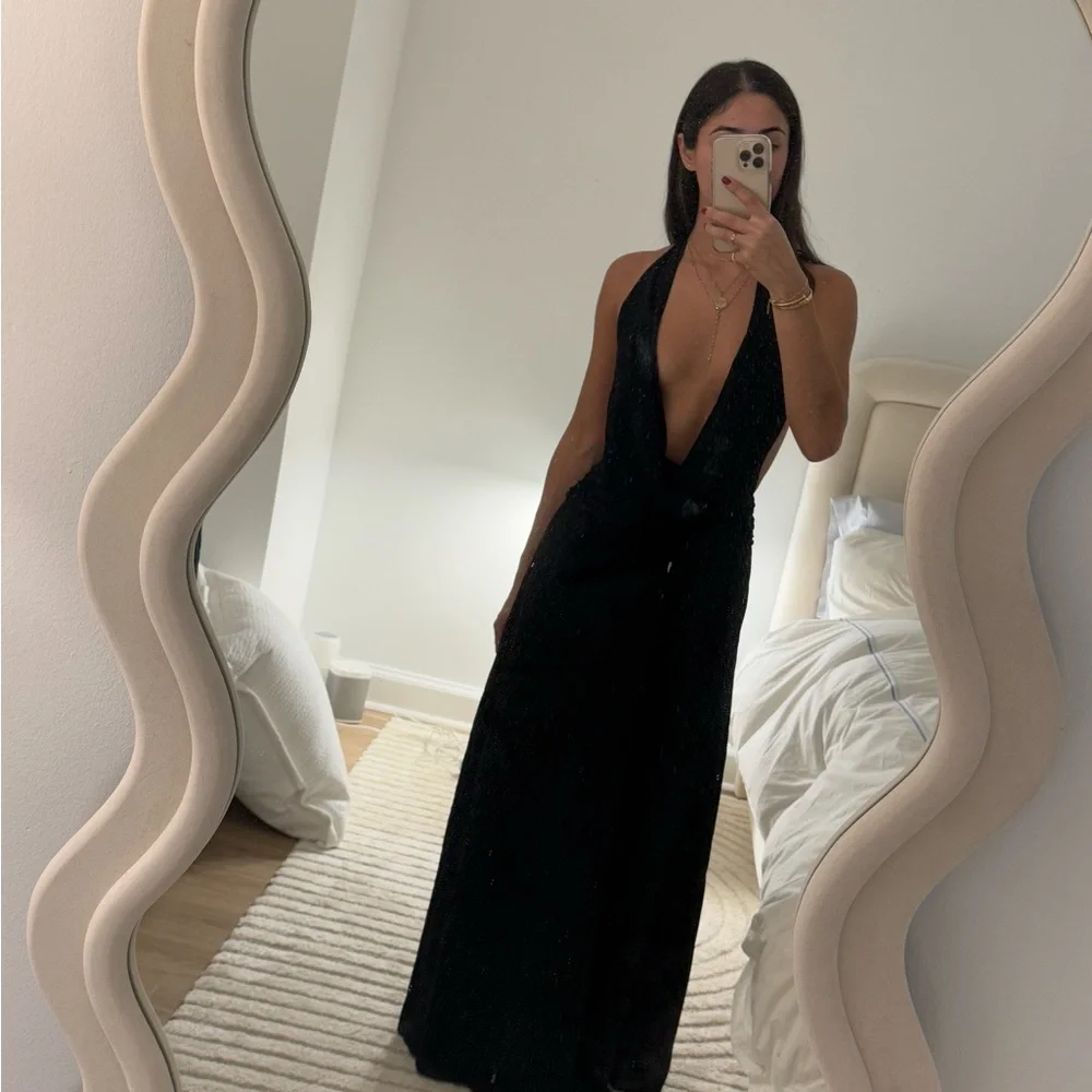 Black chiffon maxi dress - Picture 3 of 3